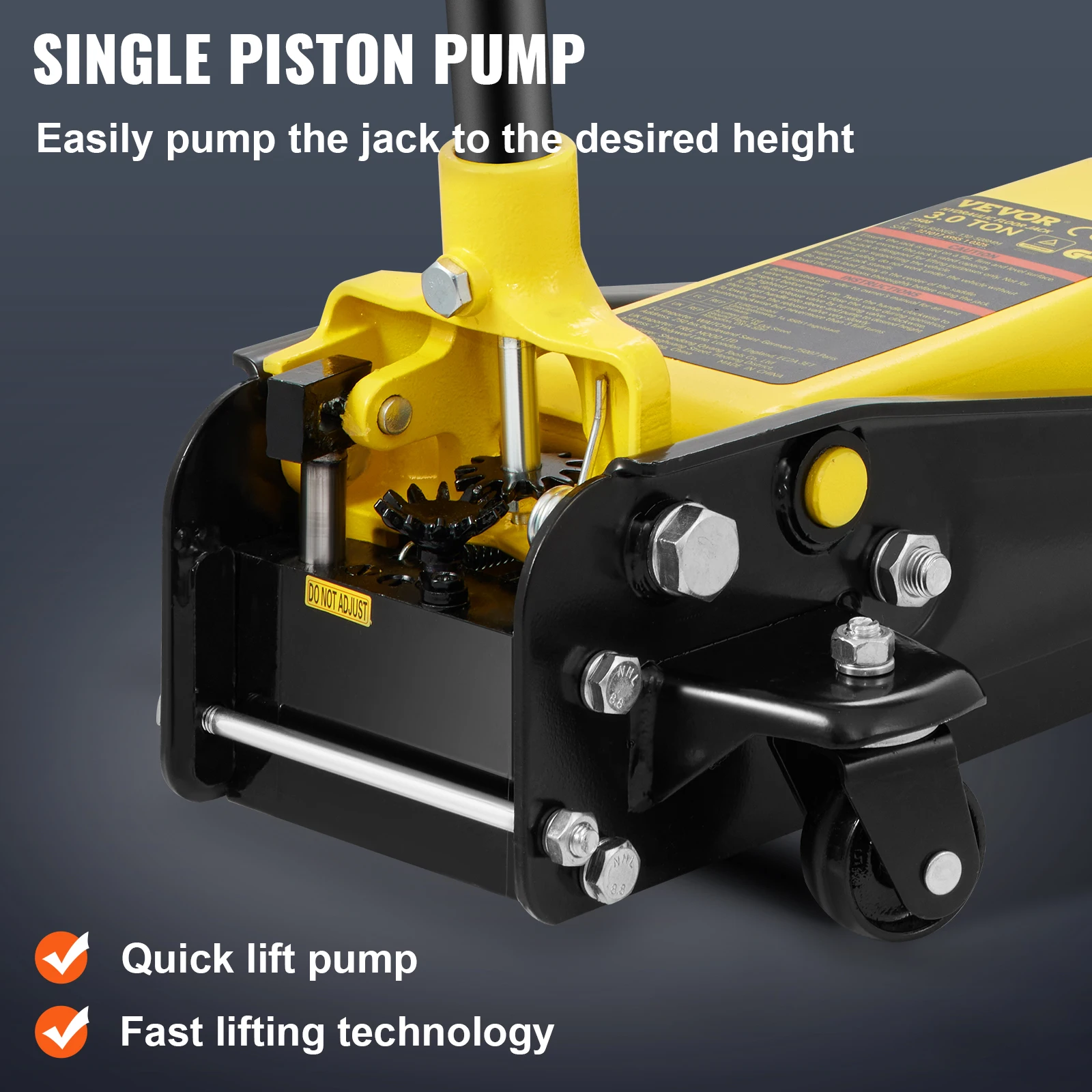 VEVOR Car Jack 3 Ton Floor Jacks Heavy-Duty Steel Racing Jack W/ Single Pistons Quick Lift Pump Tire Change Lifting Repair Tool
