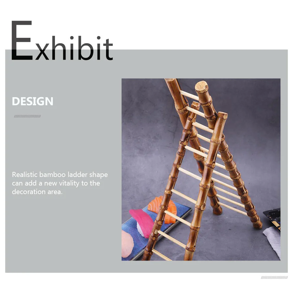 어린이용 대나무 사다리, 미니어처 장난감, 나무 보트, 32x10cm 모델, 인공 장식품, 어린이 사진 소품, 가정 장식