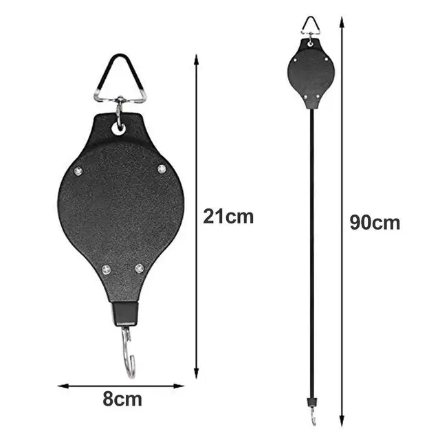 Hirundo Visszahúzható Horog A Kerti Kosarakhoz Edények Madarak Adagoló 20-90 Cm Behúzható Függő Kosár Húzza Le Fogasot 1 Kg-15 Kg-Ra - Image 2