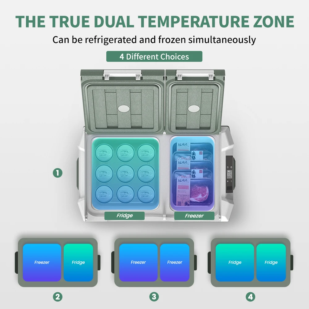 NLS 20L-40L Portable Car Fridge/Freezer for Camping, 12/24V DC