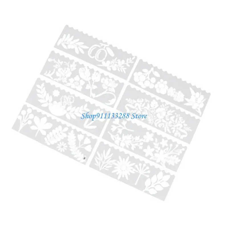 G88D 다중 패턴 스텐실 세트 어린이를위한 8PCS 플라스틱 템플릿 색칠하기 책 Scrapbooking 및 DIY 학교 프로젝트 가정용