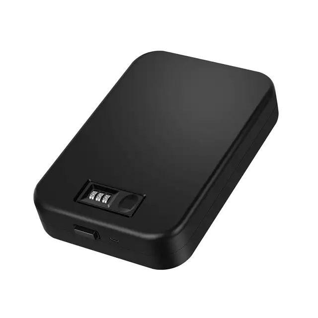 Portable Travel Fingerprint Pistol Safe Waterproof Moisture-Proof Box Mini Handgun Gun Safe with Steel Rope Fingerprint