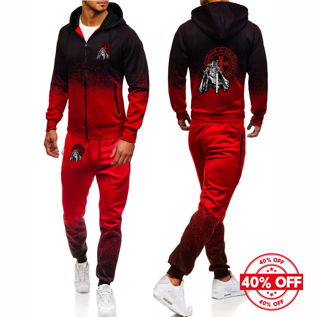 Mens Knights Templar Hoodies and Sweatpants Sets