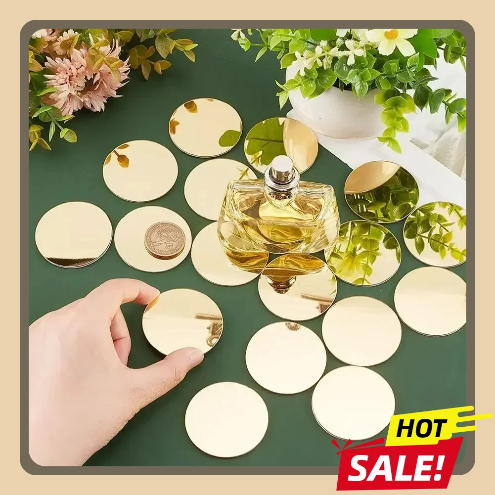 100Pcs 2/3/4cm DIY Small Objects Square Mosaic Stickers Round Mirror Acrylic Wall Stickers Craft Accessories Background wall sticker,mirror wall sticker,acrylic wall sticker,acrylic mosaic tiles sticker