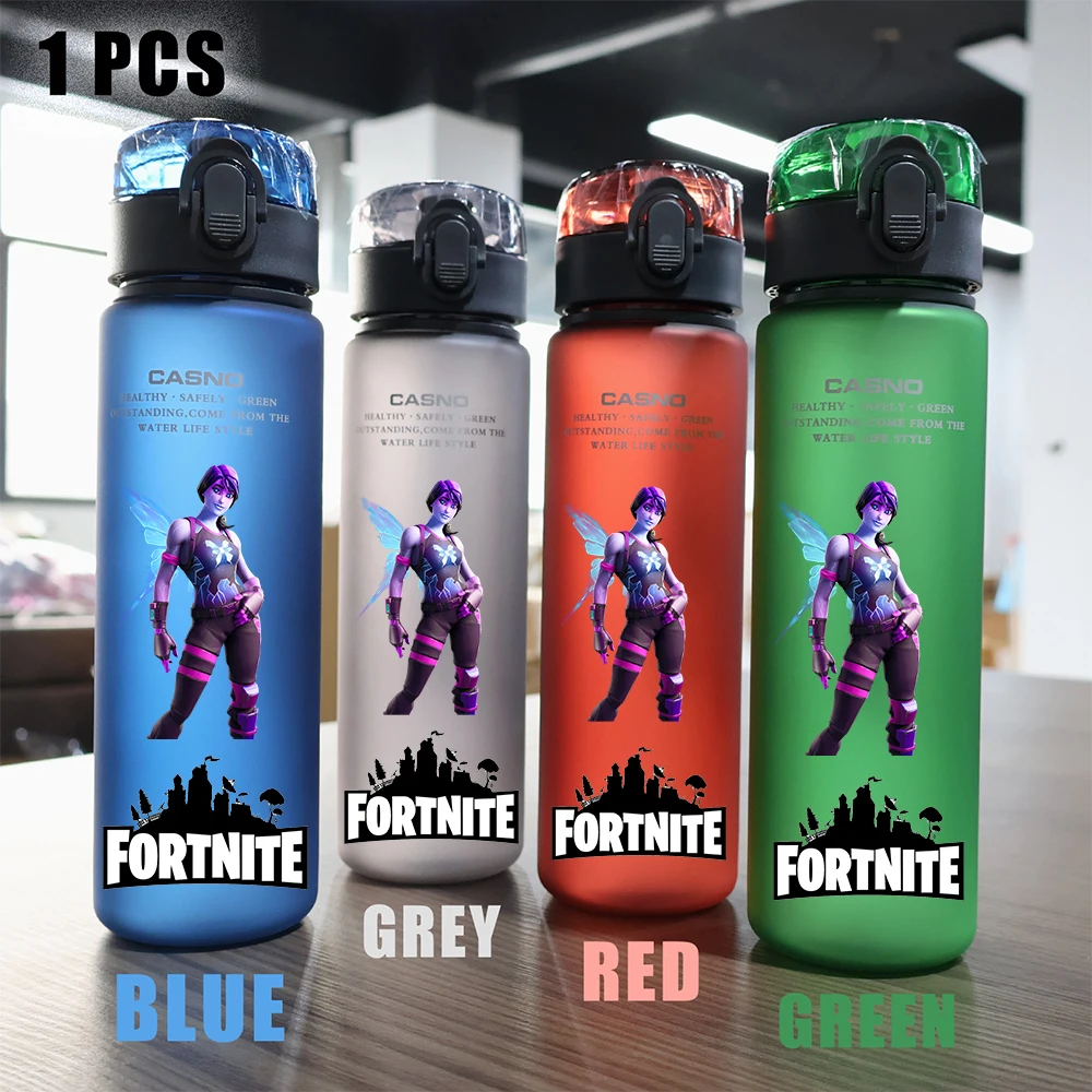 thumbnail image 1 of Taza de agua Fortnite de 560 ml, de plástico, resistente a fugas, para exteriores, de gran capacidad, para acampar, portátil, para viajes y deportes, 1 of 5