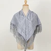 2024 NEW Fashion Women Cut Flowers Hollow Lace Gradient Flower Silk Scarf Spring Shawls and Wraps Square Femme Beach Sjaals 1