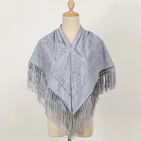 2024 NEW Fashion Women Cut Flowers Hollow Lace Gradient Flower Silk Scarf Spring Shawls and Wraps Square Femme Beach Sjaals 1