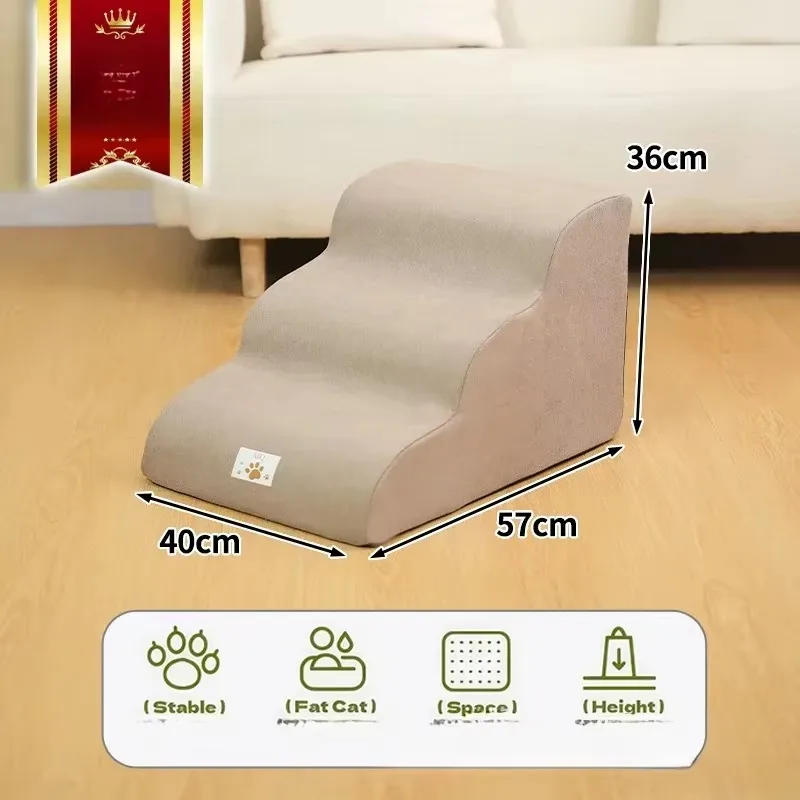 Removable Dog Stairs High Elasticity Sponge Dogs/Cats Ramp Ladder Non-Slip Steps For High Bed or Couch Training Pets Supplies pet ramp stairs