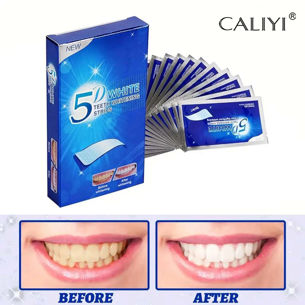 

7 Pairs 9D / 5D Gel Teeth Whitening Strips Tooth Dental Kit Oral Hygiene Care Strip False Teeth Veneers Sticker Decal