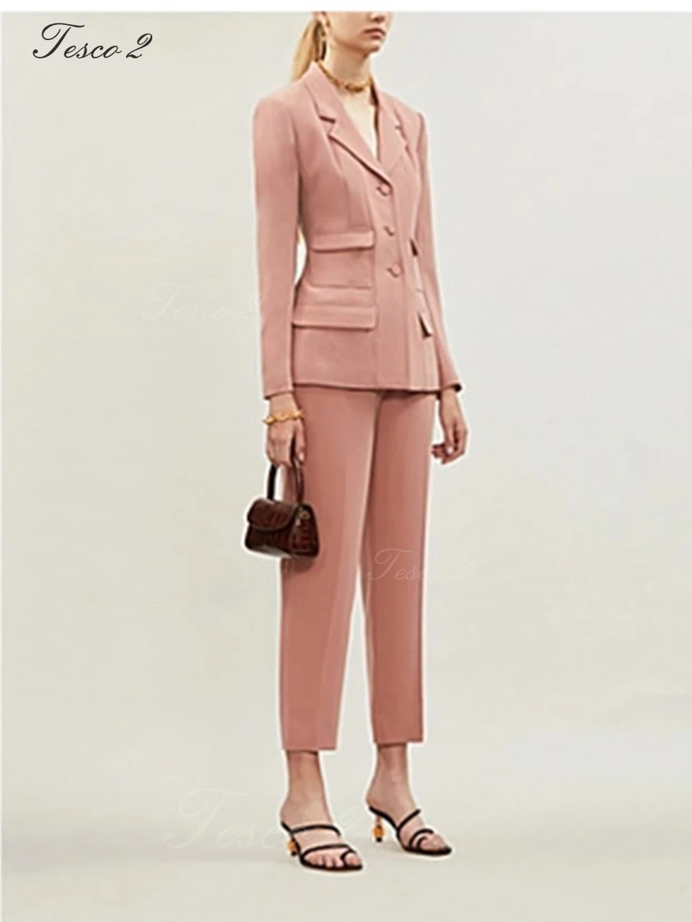 Formal Women's Suit Design Sense Top Four Pocket Decoration Suit For Women  2 Piece Jacket Blazer Pants For Spring Autumn