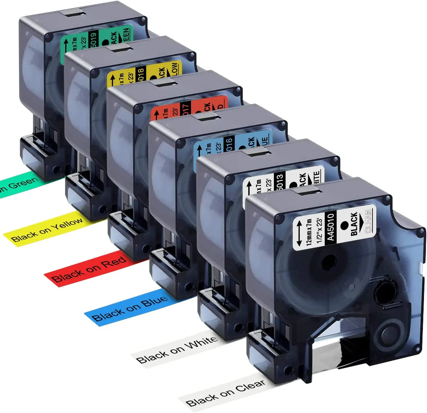 

Compatible Label Tape for Dymo D1 45013 45010 45016 45017 45018 45019 Label Maker Tape 12mm Cassette Ribbons for LM-160 Printer