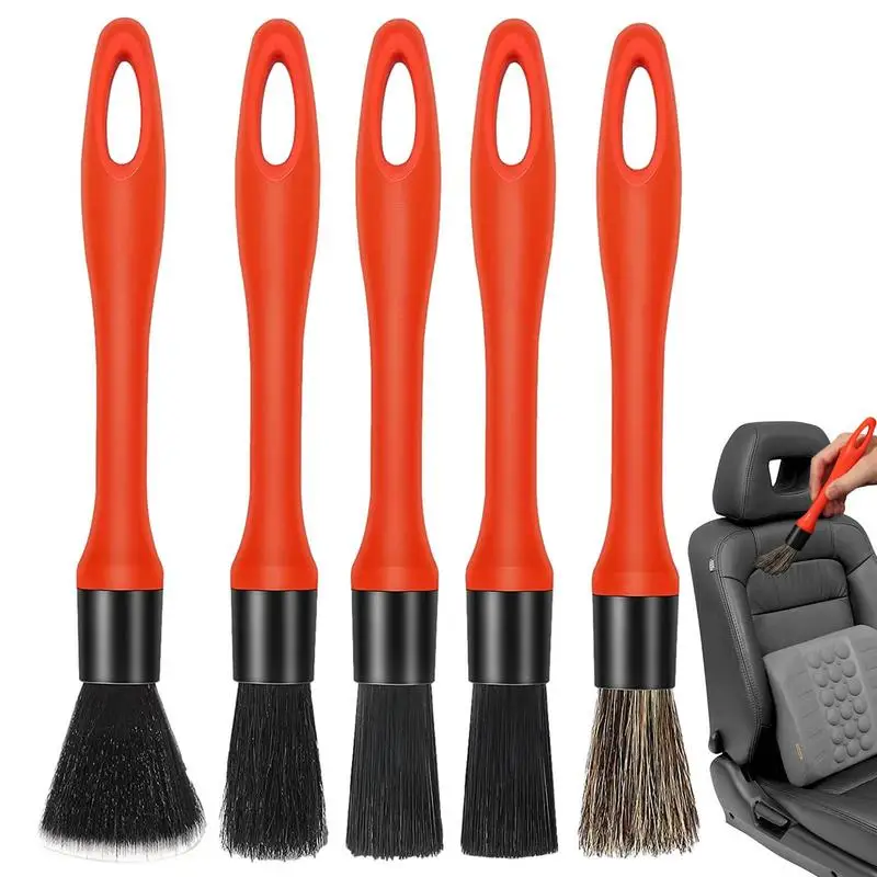 

5 Psc Car Detailing Brush Set Automotive Interior Cleaning Washing Tool Universal Detailing Brush Set For Air Outlet Cleaning