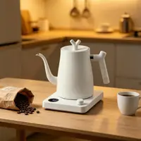 Bouilloire électrique intelligente à bec de cygne 1L 1000W, en acier inoxydable pour café/thé, 40-100 ° Contrôle de température, arrêt automatique 2
