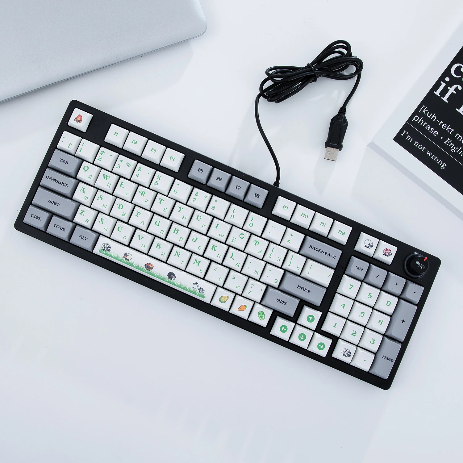 

K700 Gamer русская Механическая игровая клавиатура синий переключатель 96 клавиш механическая клавиатура USB зарядка Проводная для игровой ноутбука ПК
