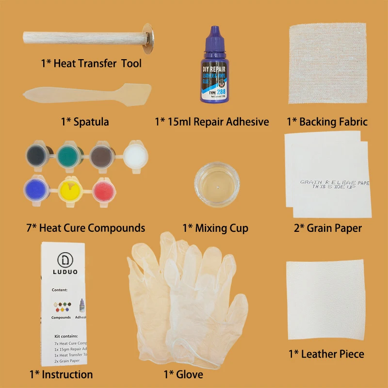 Liquid Leather Heat Cure Leather & Vinyl Repair Kit