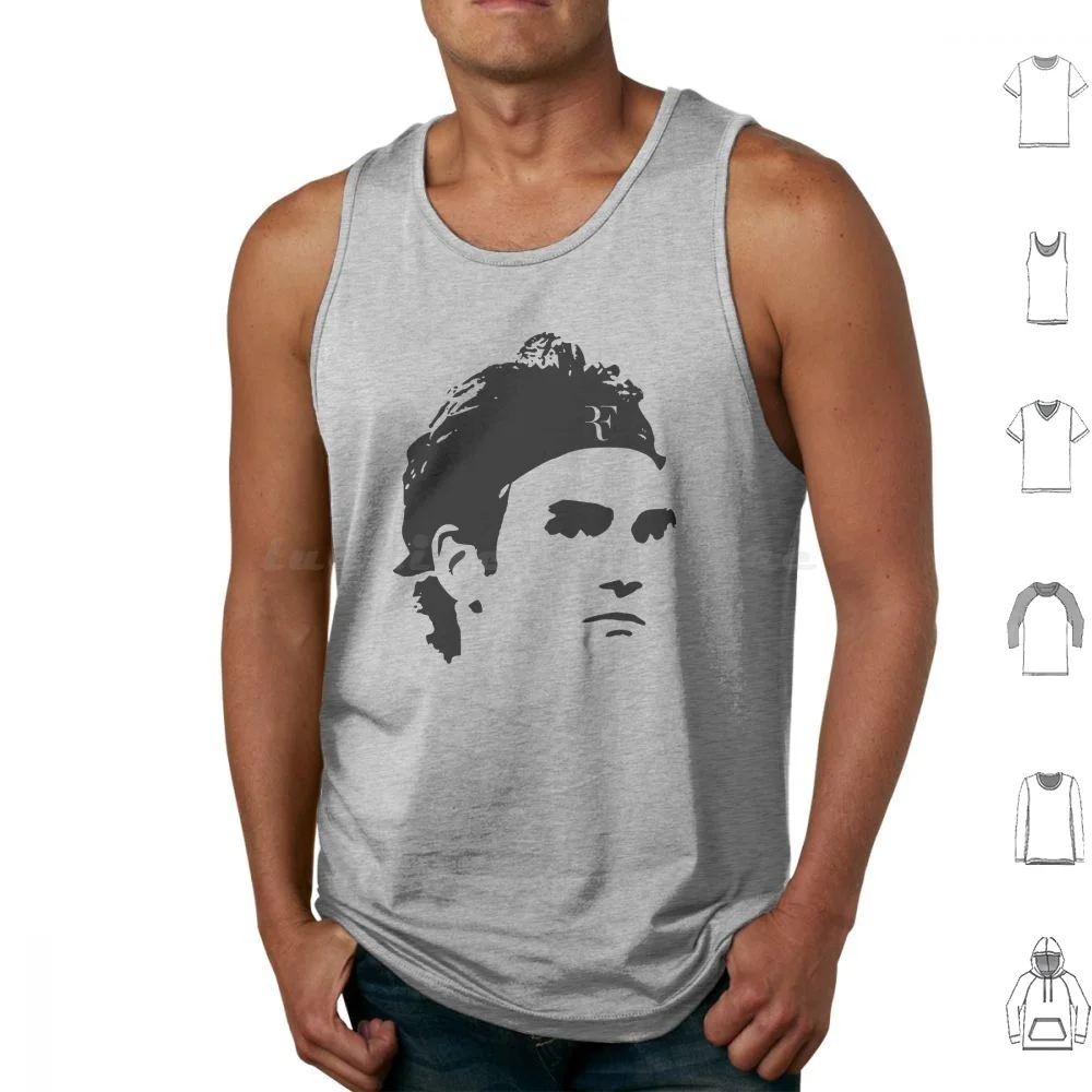 Rf Face Tank Tops Stampa Cotton Sofer Face Roger Rf Tennis Sport Legend World 1 Outfit Logo Wimbledon Francia Swiss
