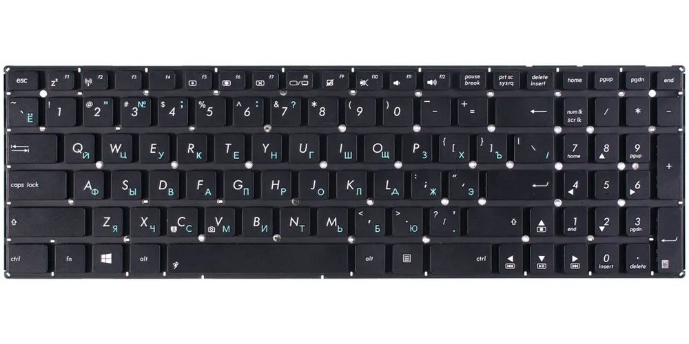 Keyboard black without frame for Asus x554la laptop keyboard |