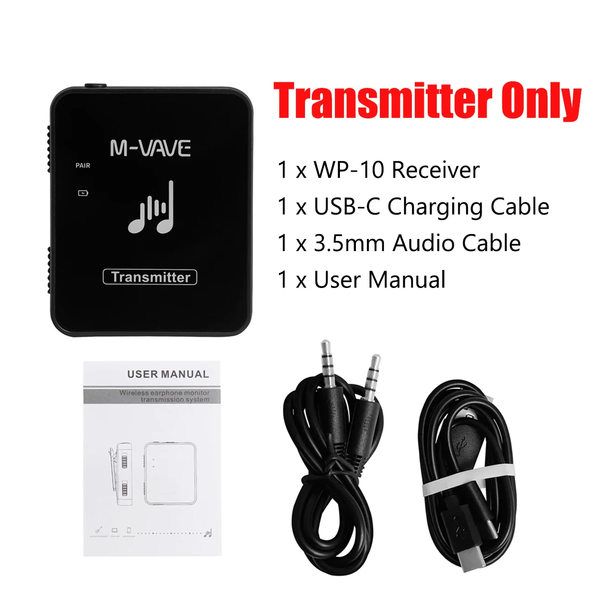 Wireless Ear Back Receiver - Rechargeable Receiver for Earphone Monitor System