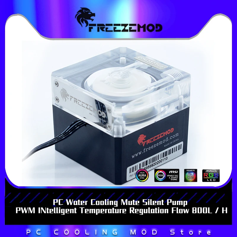 Zemod-pc Bomba de Refrigeração de Água Bomba Silenciosa Pwm Regulação de Temperatura Integrada Fluxo 800lh Pu-fs4m-j Mudo
