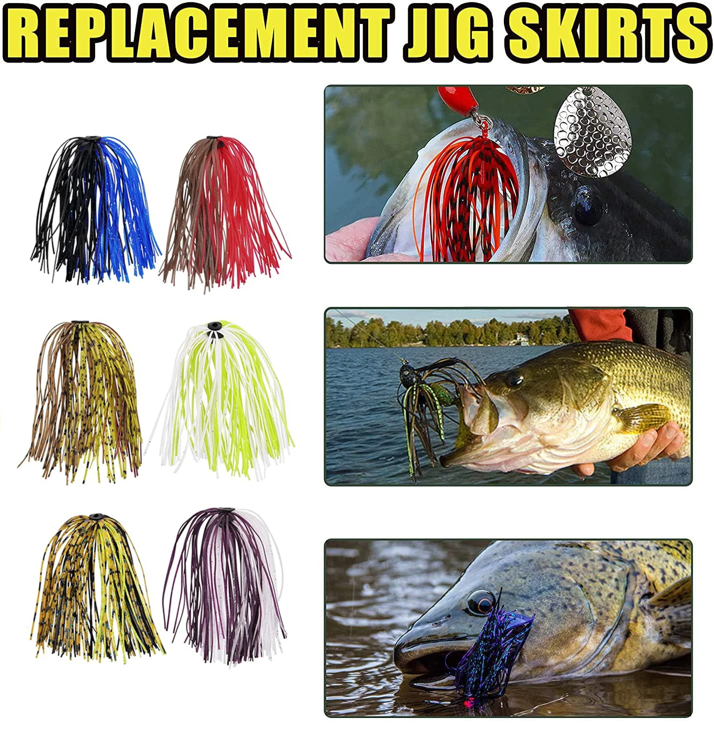 20 Pezzi Di Gonne In Silicone Per Esche Da Pesca Fai Da Te: 40 Fili Per Fascio, Per Spinnerbait E Jig