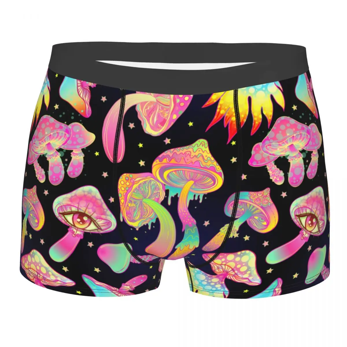 

Sexy Boxer Magic Mushrooms Psychedelic Shorts Panties Briefs Men Underwear Hippie Boho Mid Waist Underpants for Homme