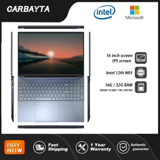 Carbayta Office Laptop Windows 11 Gaming Cheap Notebooks Netbook 16 12th Intel Alder N95 Ram 16gb.jpg