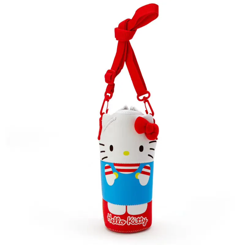 Kawaii Hello Kitty Sanrio Water Bottle Bag Cute Cartoon My Melody Kuromi Water Cup Storage Bag Outdoor Travel Portable Kid Gift