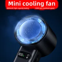refrigeration Handheld Turbo Fan Mini Portable Hand Fan, USB Rechargeable Personal Fan,  Small Pocket Fan with 100 Speed 1