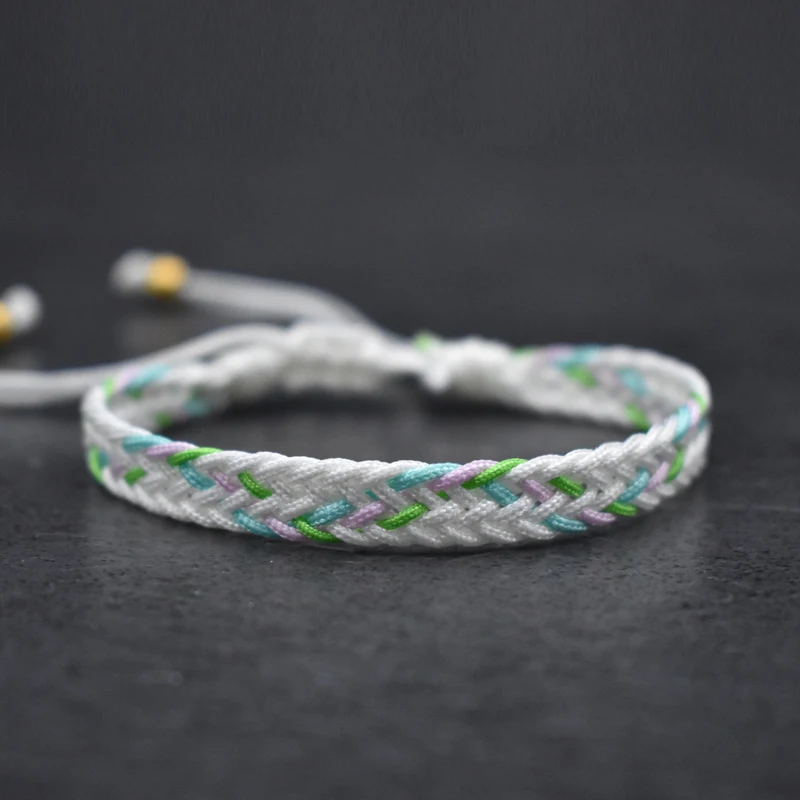 Colorful Bohemia Waved String Braided Friendship Bracelets Ethnic Multicolor Weave Textured Adjustable Bracelet Gift for Couple 6