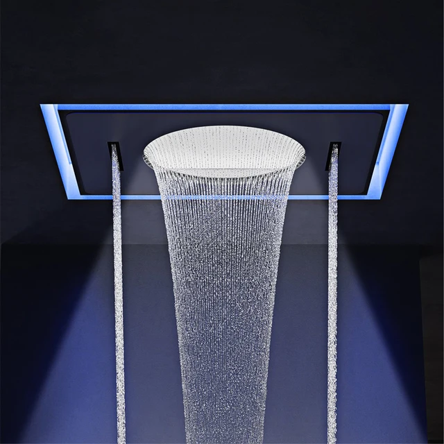 AITANA หรูหราปืนทองเหลืองสีเทาเพดานระบบฝักบัวอาบน้ําอุณหภูมิคงที่ฝัง LED จอแสดงผลดิจิตอลห้องน้ําก๊อกน้ําร้อนและเย็น 6