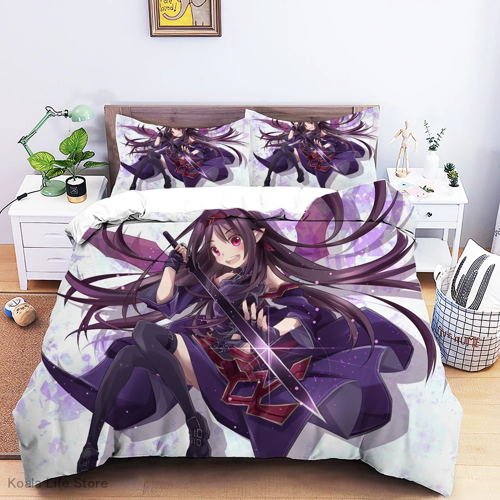 

Cartoon Anime Sword Art Online Duvet Cover Japanese Manga Kirito Bedding Set Bedroom Single Double King Bedspread For Teens Boy