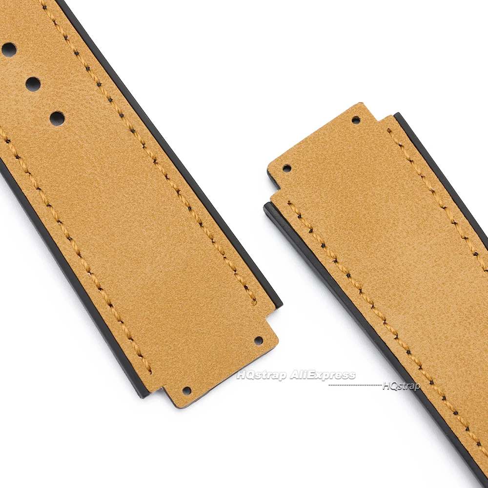 Luxury 26mm Matte Leather Rubber Watch Band Strap - Premium Sports Wristband