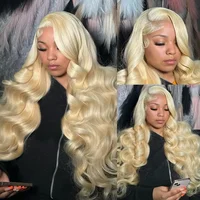 613 Lace Front Wig Human Hair 13x6 Blonde Human Hair Wigs 250% Density Body Wave Lace Front Wigs Human Hair Pre Plucked 26 Inch 2