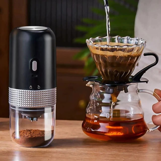 Molinillo de café eléctrico con núcleo de cerámica, molinillo de café  portátil con carga USB - AliExpress
