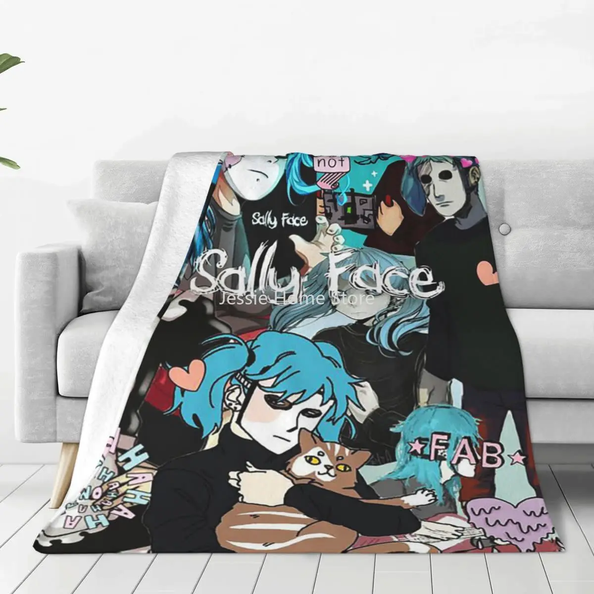 

Sal Fisher Sally Face Game Blanket Velvet Textile Decor Breathable Lightweight Thin Throw Blanket for Sofa Outdoor Rug Piece