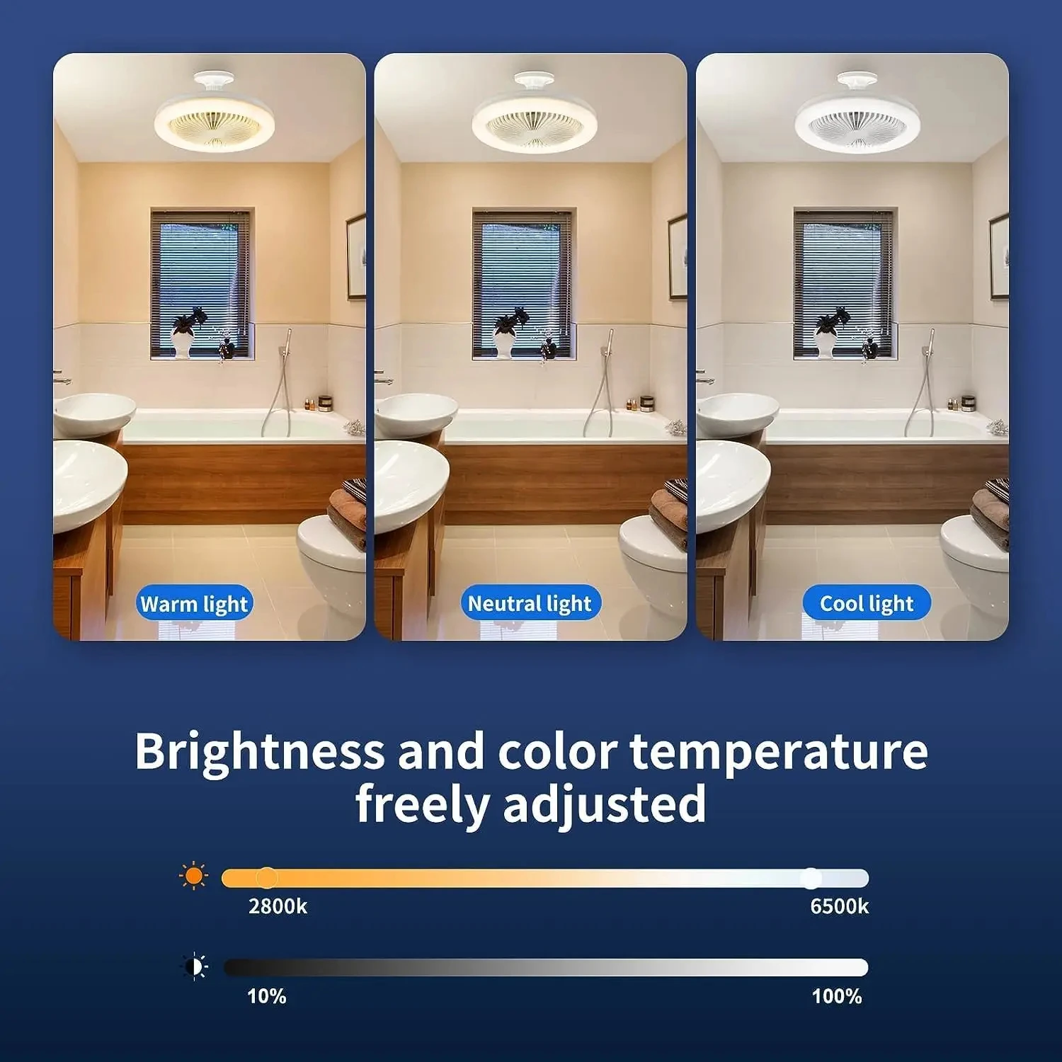 Ceiling Fan LED Ceiling Fan Lights LED Fan Light 30W 72W Ceiling Fans with Light 85-265V Remote 3 Colors Dimmable For Living Room Bedroom