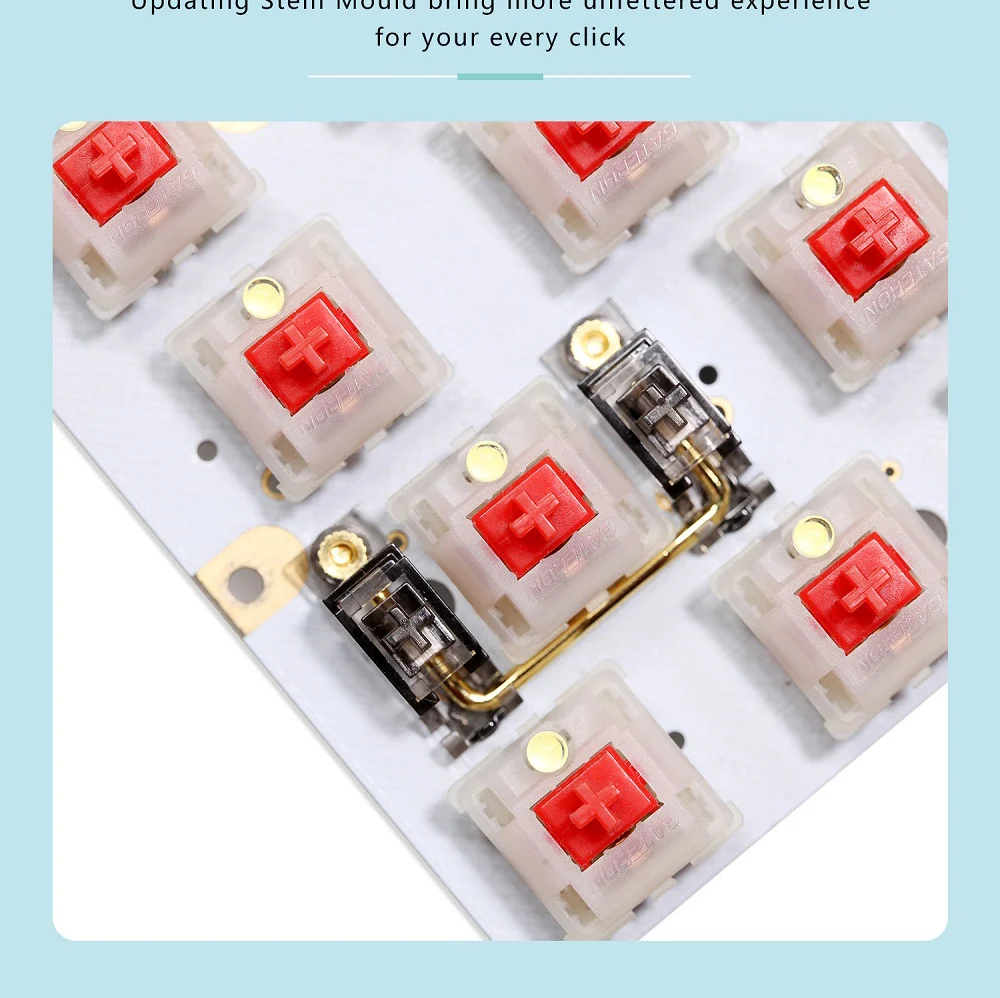 everglide transparente ouro chapeado pcb parafuso no estabilizador para teclado mecânico transparente preto claro