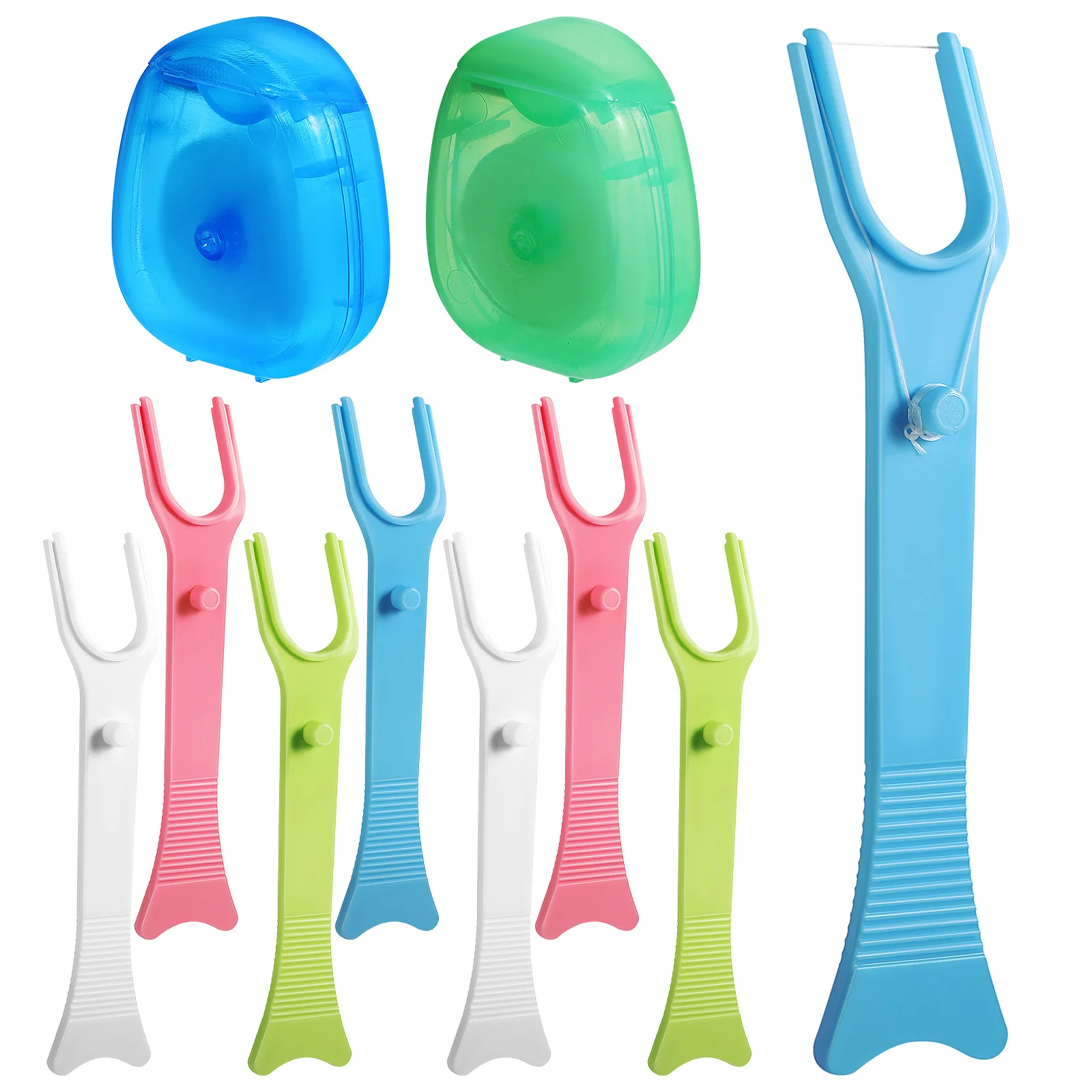 

Floss Holder Pick Dental Handle Dispenser Reusable Stick Refillable Adults Kids Travel Wire Stand Plastic Interdental Mate Mint