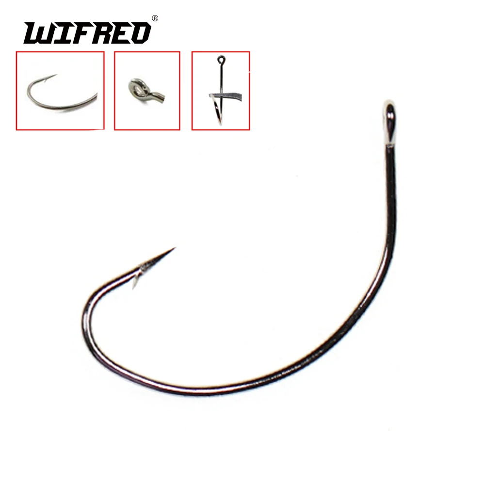 

Wifreo 100PCS Barbed Wide Gap Crank Worm Fishing Hooks Offset Saltwater Freshwater Live Lure Shiner Fishhook Bass Fishing Tackle