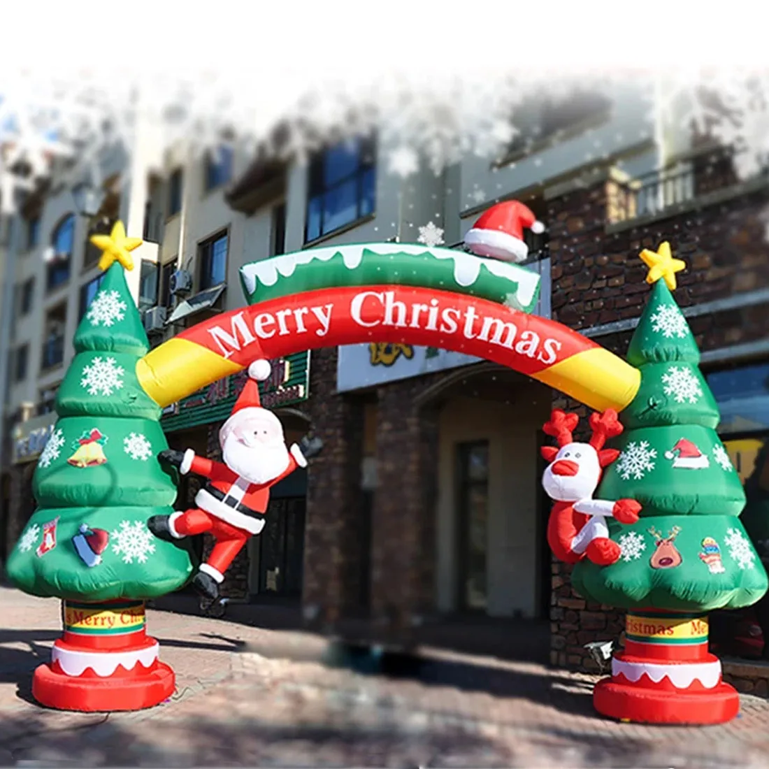 

Рождественские надувные елки, Искусственный Санта-Клаус, рождественские аксессуары для скалолазания на дереве, украшение с белыми искусственными элементами для улицы