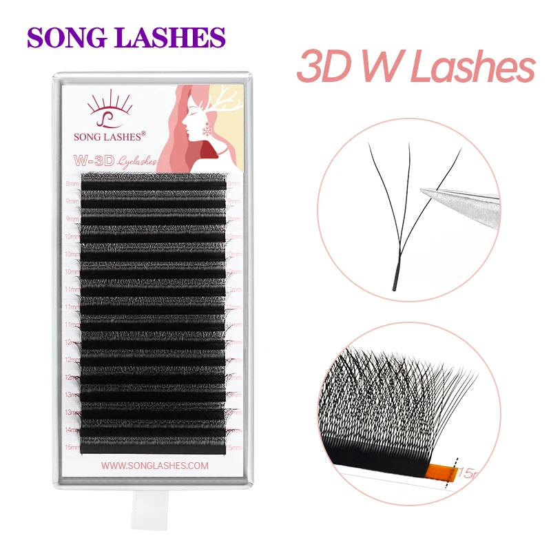 

Song Lashes 16 Lines 3D W Shaped Eyelashes Extension Natural False Lashes Makeup High Quality C/D Curls Makeup