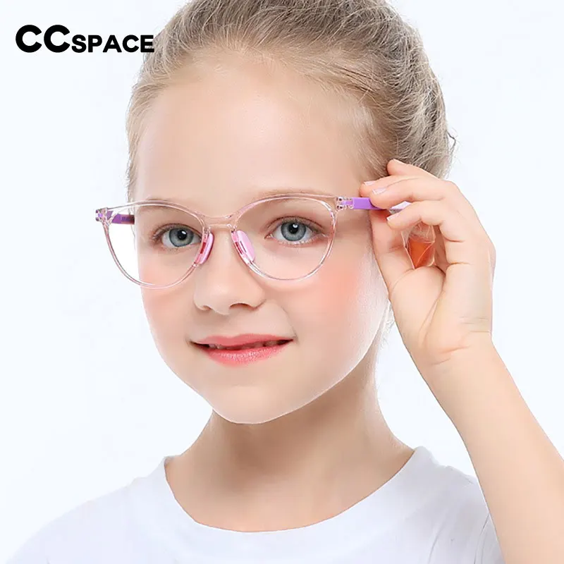 55173 Retro Round Anti Blue Glasses Children's Fashionable Flat Glasses Anti Radiation Computer Mobile Phone Students