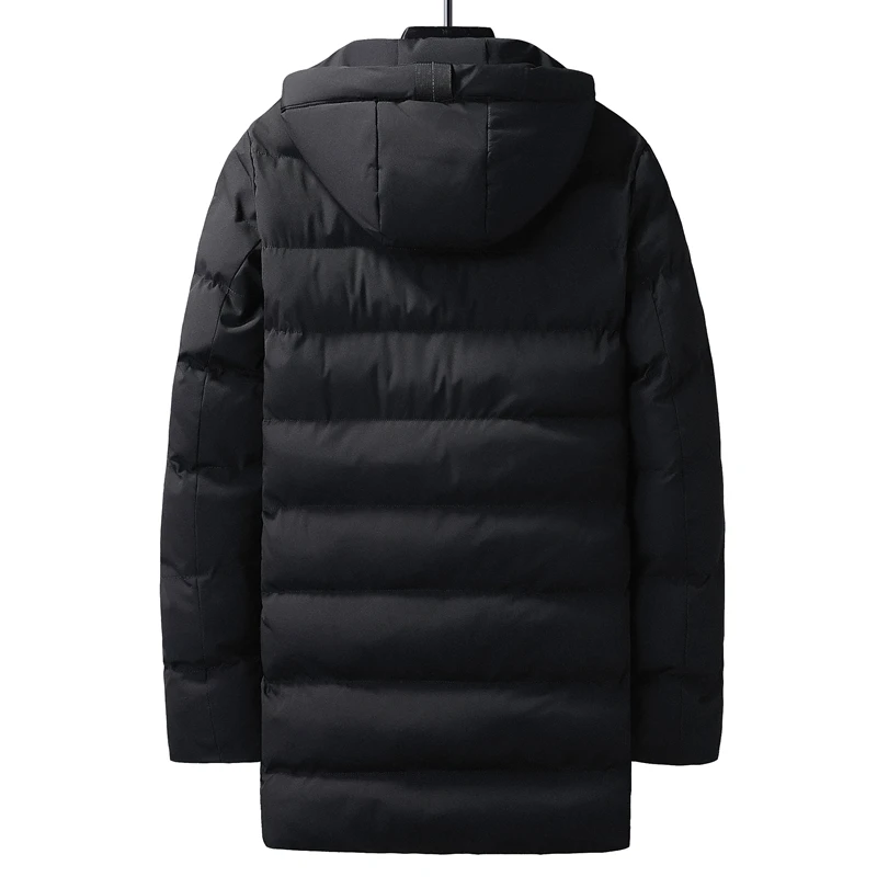 Puffer Jacket Men 8XL Thick Warm Winter Jackets Plus Size Hooded Long Coats Fashion Casual Cotton Padded Parkas Man Outwear Top