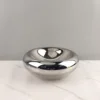 Glass Craft Round Fruit Bowl Silver Flying Saucer Storage Tray Desktop Storage Container Trays Decorative Jewelry Dish 3