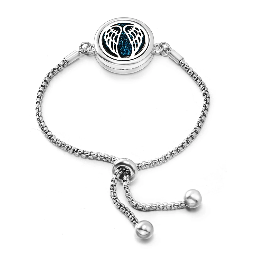 Flower of life Aromatherapy Bangle Essential Oil Diffuser Stainless Steel Perfume Locket Bracelet Adjustable Women Jewelry bangle bracelet stainless steel bracelet