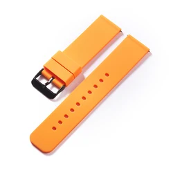Premium Silicone Watch Strap - Soft Quick Release Rubber Band for Men and Women (Multiple Sizes Available) (Orange - Black)