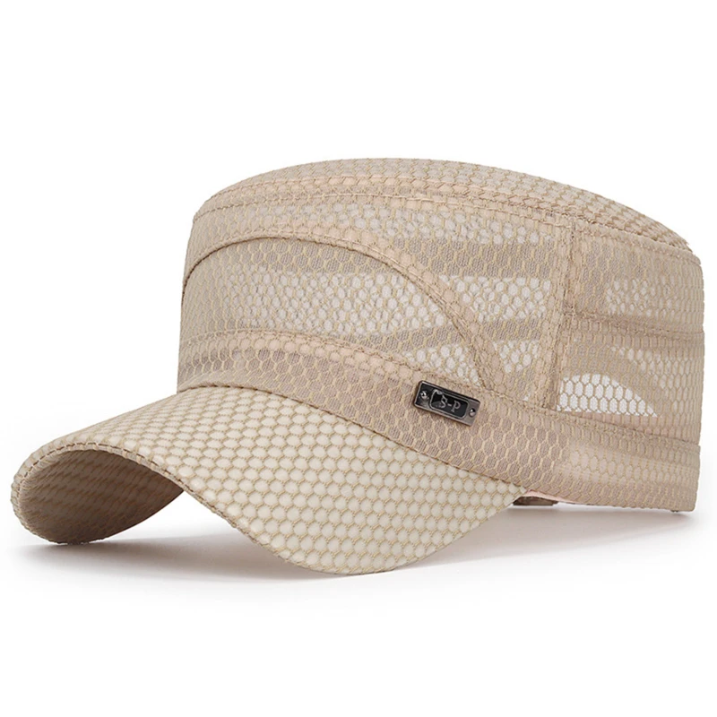 2023 Neue Outdoor-Sport Sommer Mesh Atmungsaktiv Einfache Casual Sonnenhut Unisex Einfarbig Baseball Kappe_voghion.com