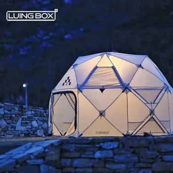 LUING BOX Camping Outdoor Automatic Spherical Folding Tent Multi-person Tent with Snow Skirt Outdoor Castle Travel Family Tent 1