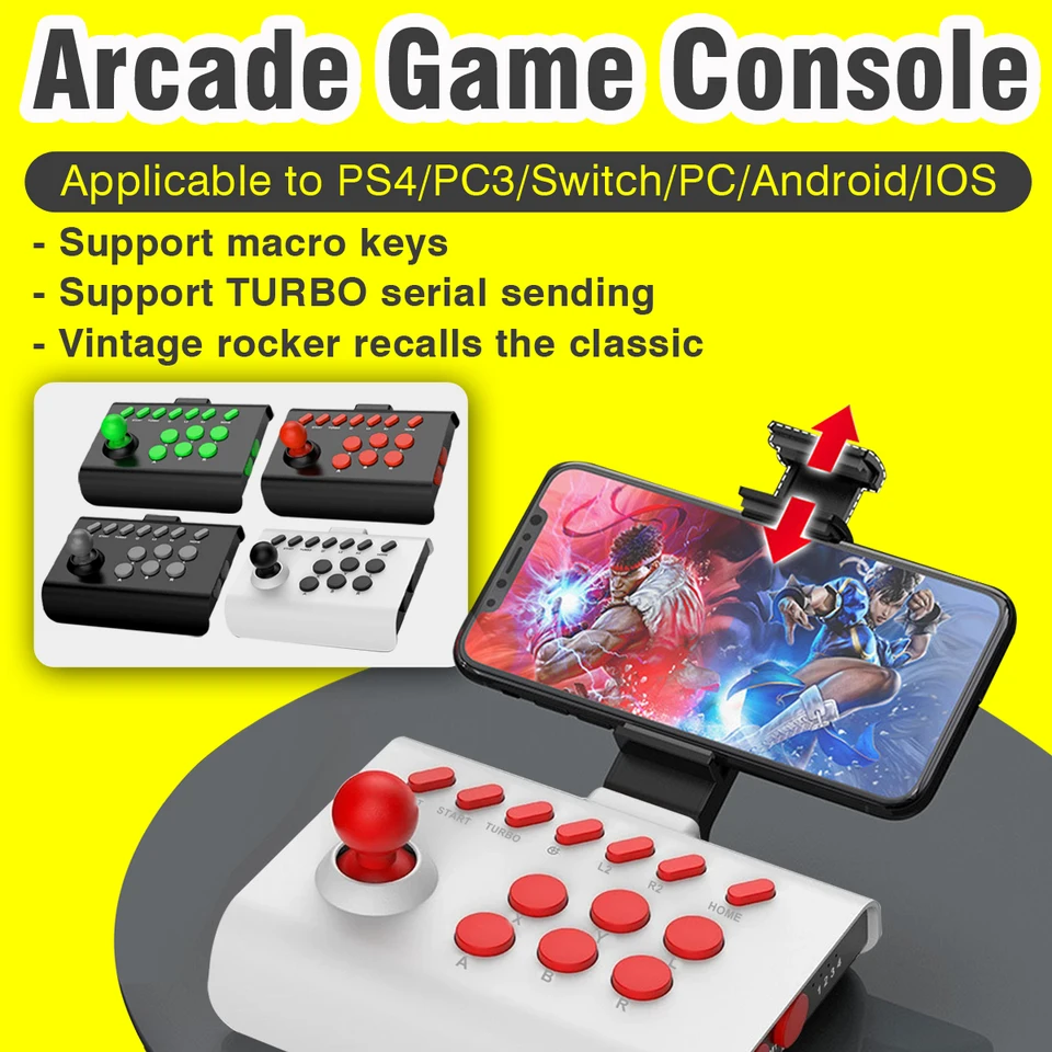 Y01 Wireless Bluetooth Gamepads Arcade Game Console Controller Joystick for PS4/PC3/switch/PC/Android/IOS Mobile Phone