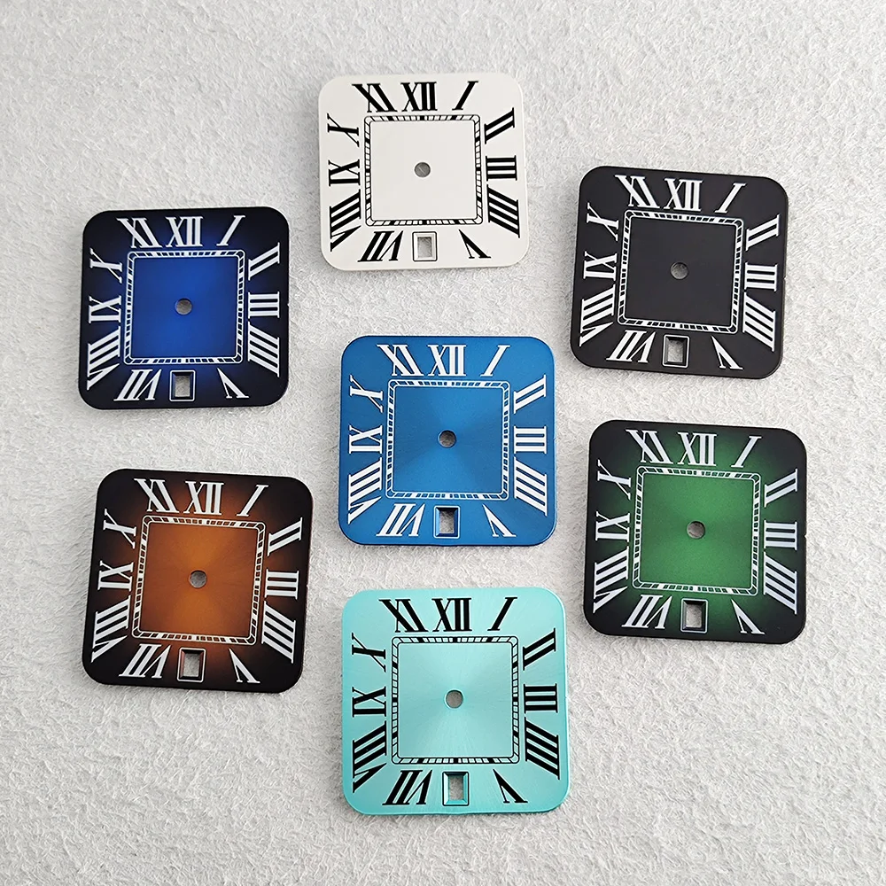 NH35 dial square 6 o'clock with date window Roman unmarked dial, suitable for folding buckle square case NH35 movement